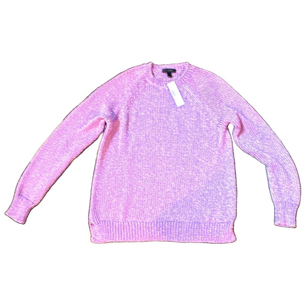 NWT J.CREW Purple Solid Knit Crewneck Pullover Sweater Long Sleeve Women’s S